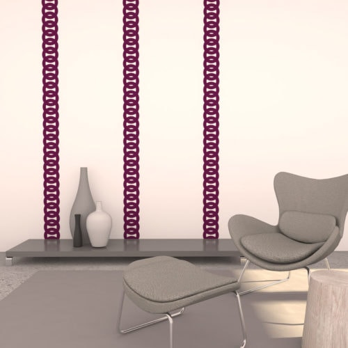 felty Filz Border Bordüre zur Wandgestaltung Wohnraum Modell Robin Größe L Farbe A56 violett Szene 01